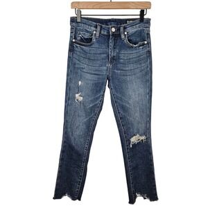 BlankNYC The Madison Crop Step‎ Hem High Rise Jeans 26 Distressed